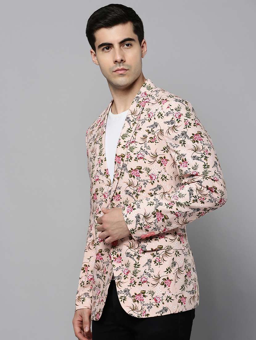 printed single breasted casual blazer - 19120613 -  Standard Image - 2