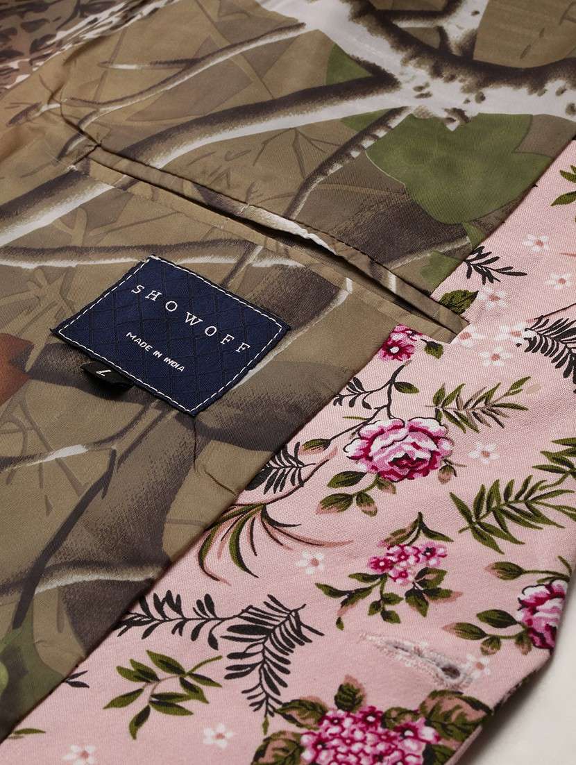 printed single breasted casual blazer - 19120613 -  Standard Image - 7