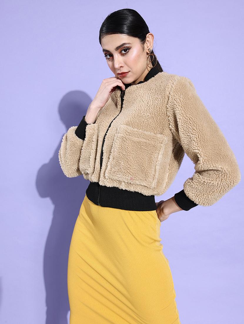 solids faux fur jacket - 19120756 -  Zoom Image - 0