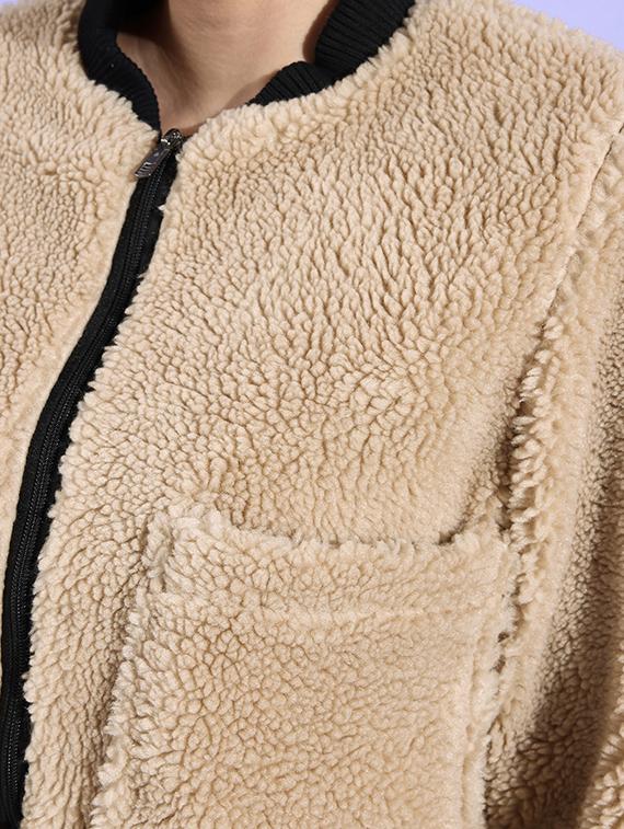 solids faux fur jacket - 19120756 - Standard Image - 2