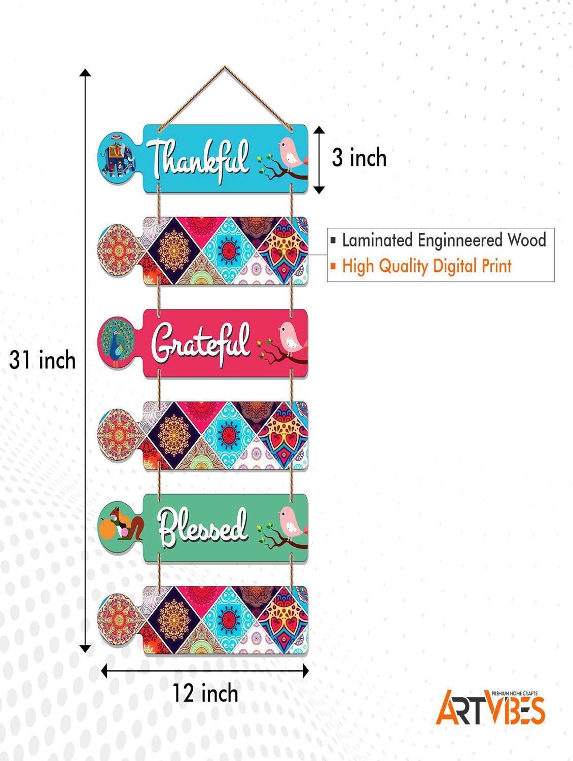 Thankful Wooden Designer Wall Hanging Decorative 