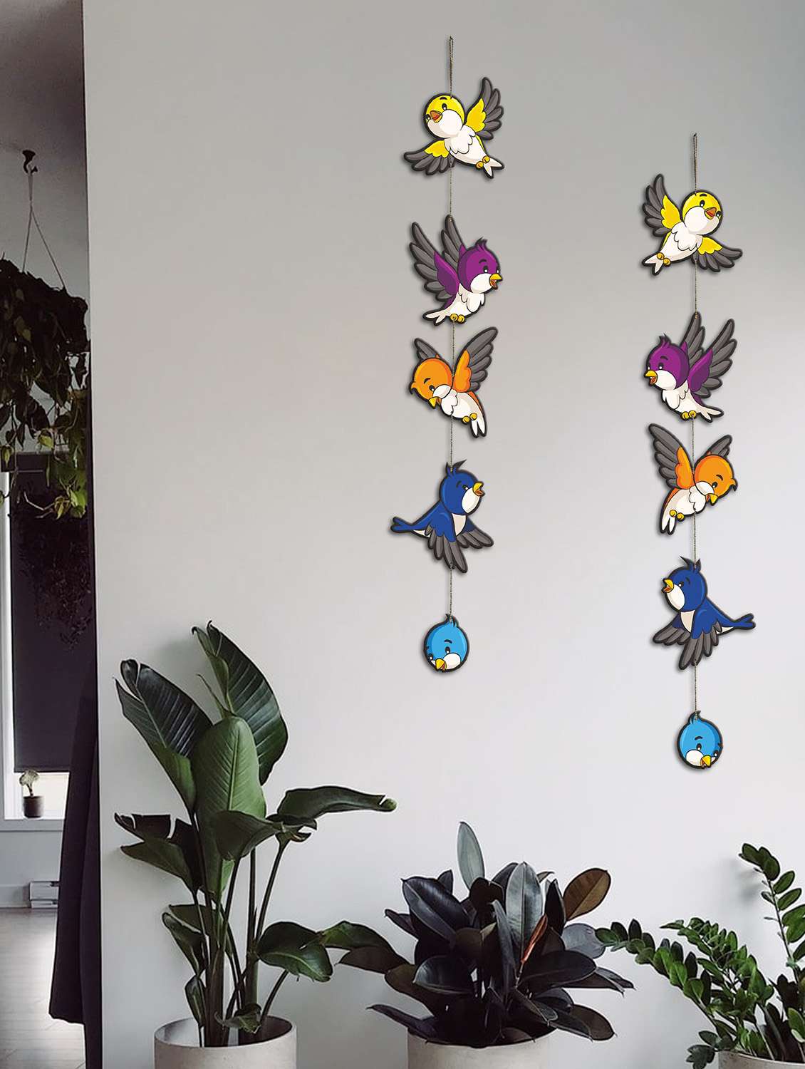 colorful sparrows wall and door hanging decorative item for home (wh_5211n)