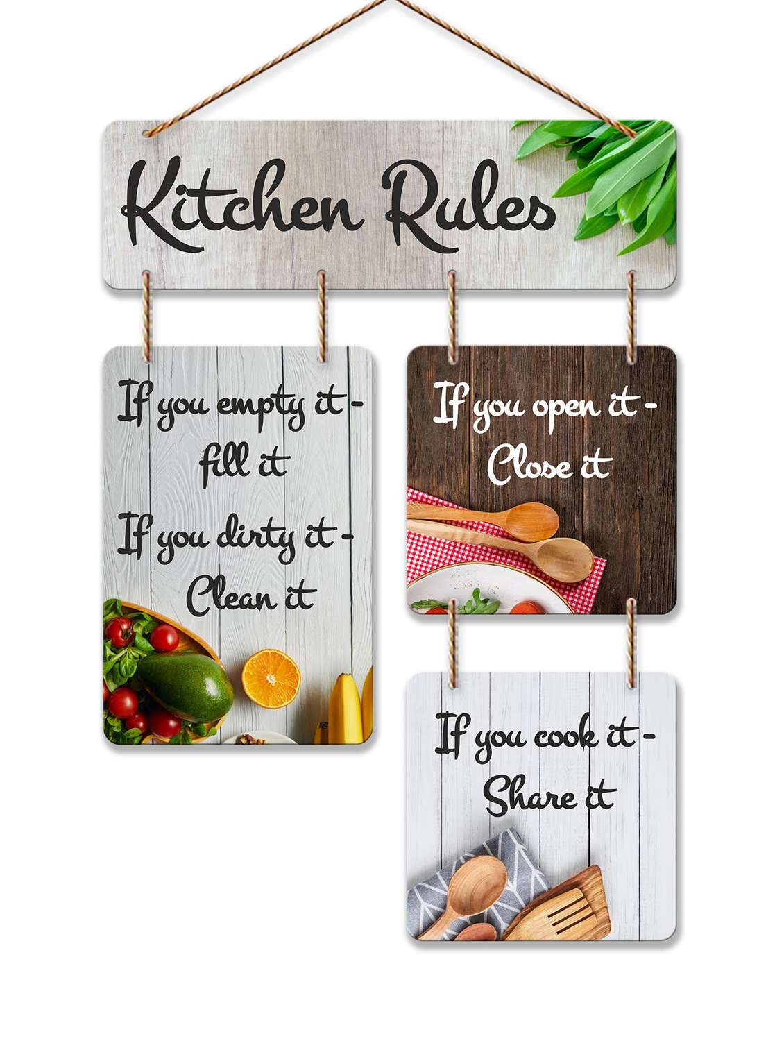 kitchen rules decorative wooden wall hanger for home d?cor|office(wh_6506nn)