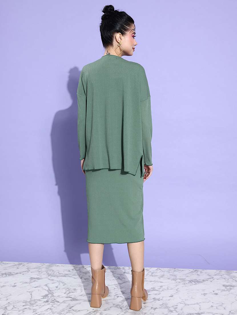 grey bodycon sweater dress Two Piece Elegant Bodycon Dress With Shrug In Brown main image 0