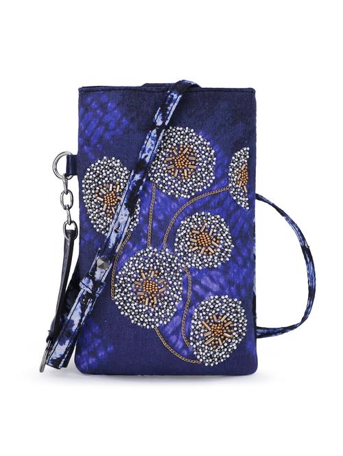 blue embroidered sling bag - 19121560 - Standard Image - 0