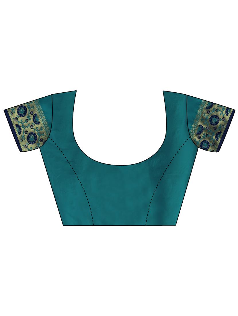 self design banarasi saree with blouse - 19121633 - Standard Image - 2