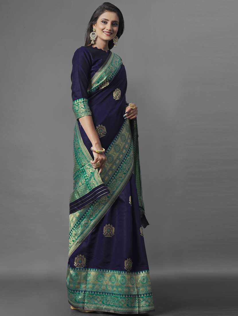 women's self design blue colored saree - 19121635 - Standard Image - 2