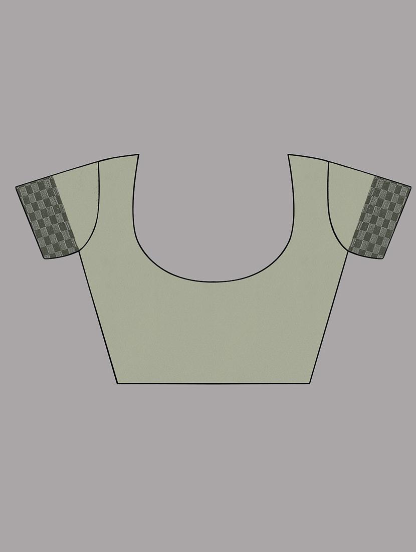 grey solid saree with blouse - 19122147 - Standard Image - 2