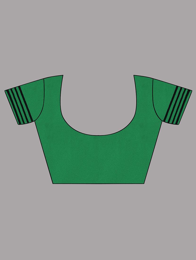 green solid saree with blouse - 19122151 - Standard Image - 2