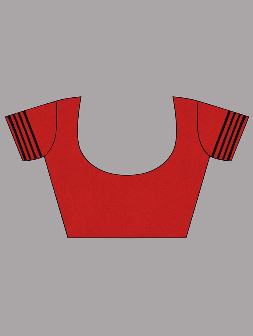 red solid saree with blouse - 19122157 - Standard Image - 2
