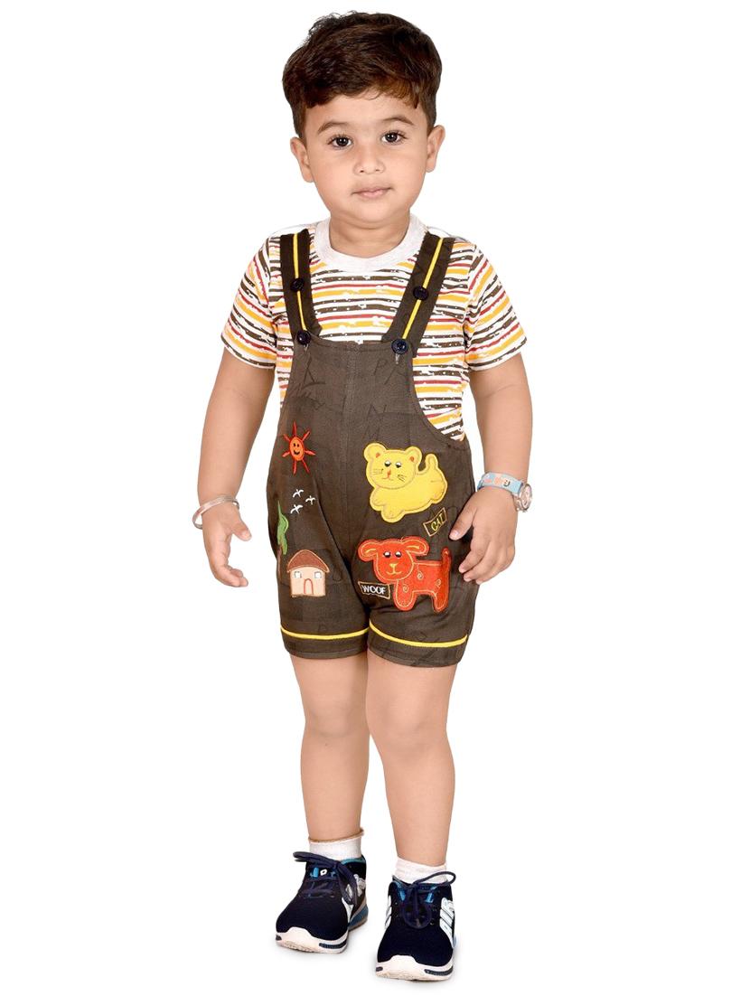 kids striped shorts dungarees set - 19122935 - Standard Image - 2