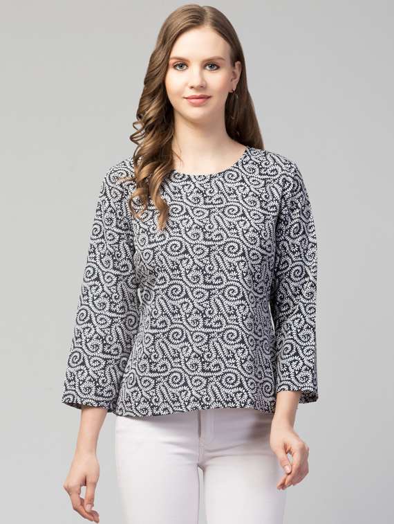 women's straight round neck top - 19124205 -  Zoom Image - 0