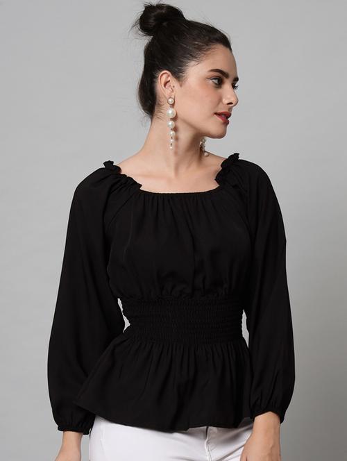 women's peplum square neck top - 19124235 - Standard Image - 0