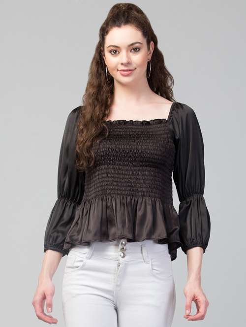 women's peplum square neck top - 19124244 -  Standard Image - 0