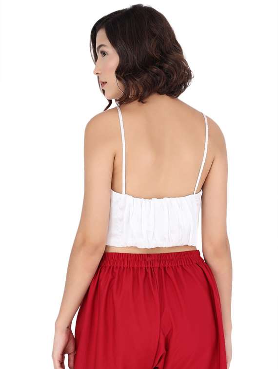 women's crop shoulder strap top - 19124270 - Standard Image - 2