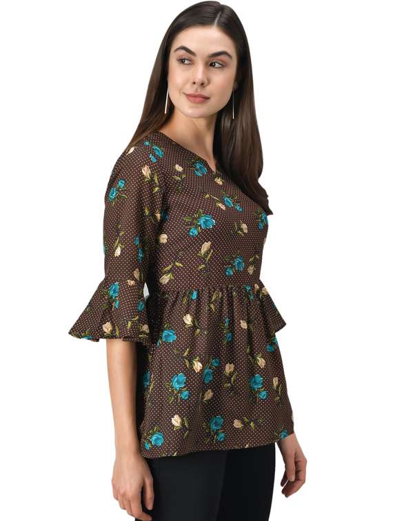 women's peplum v neck top