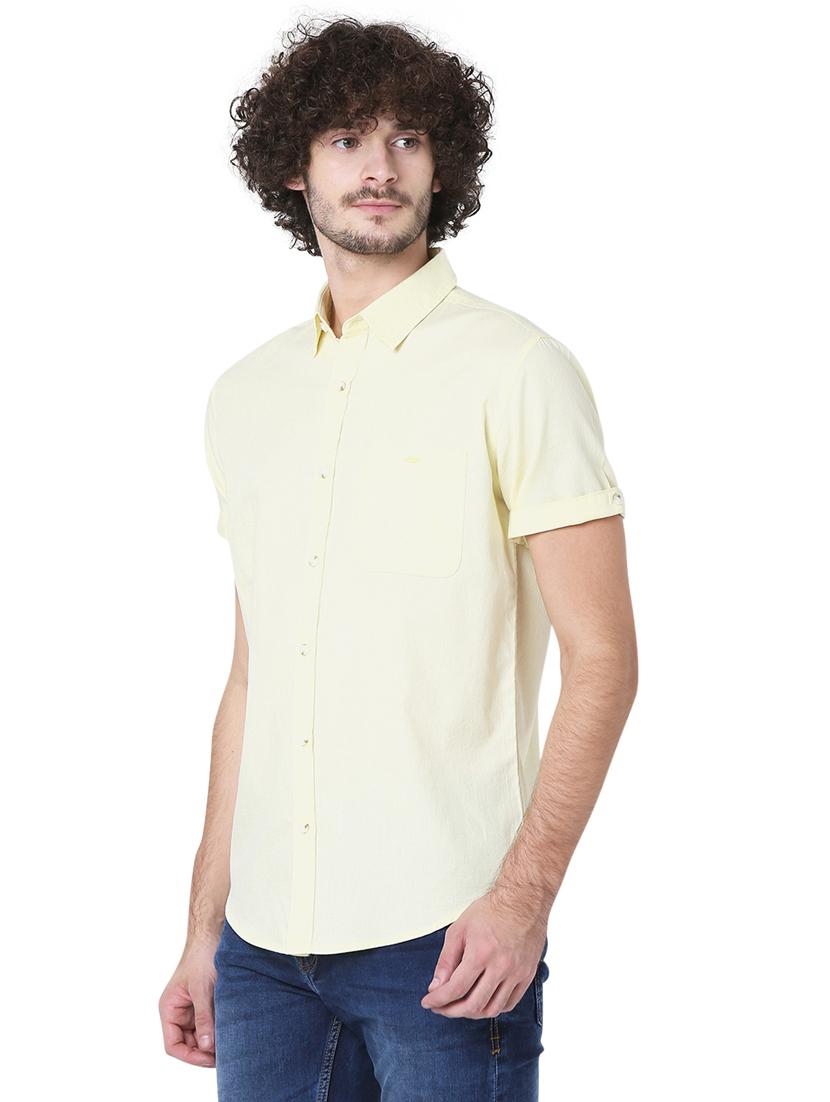 yellow solid casual shirt - 19124307 - Standard Image - 2