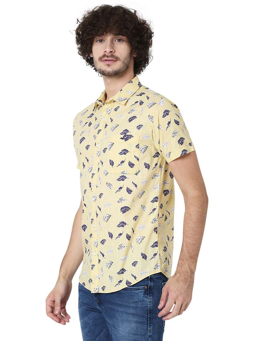 yellow printed casual shirt - 19124330 - Standard Image - 2