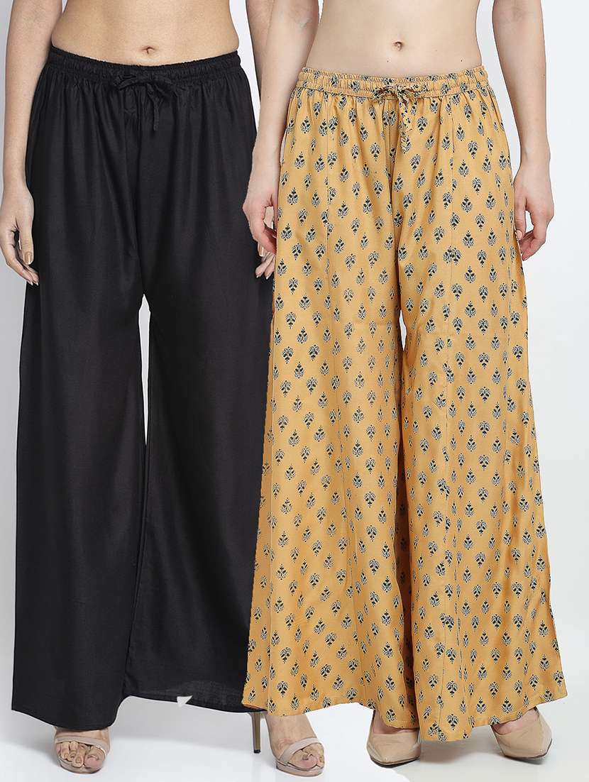 pack of 2 printed flared palazzo - 19124560 -  Zoom Image - 0