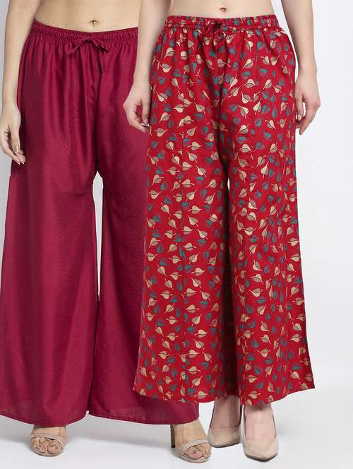 pack of 2 printed flared palazzo - 19125183 - Standard Image - 0