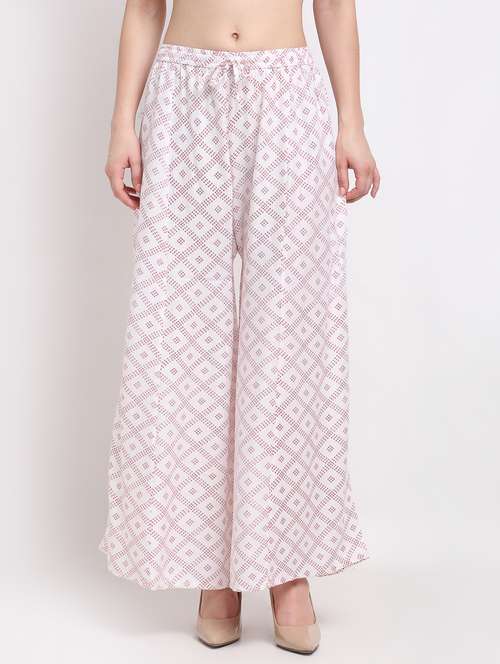 white rayon palazzos - 19125622 - Standard Image - 0