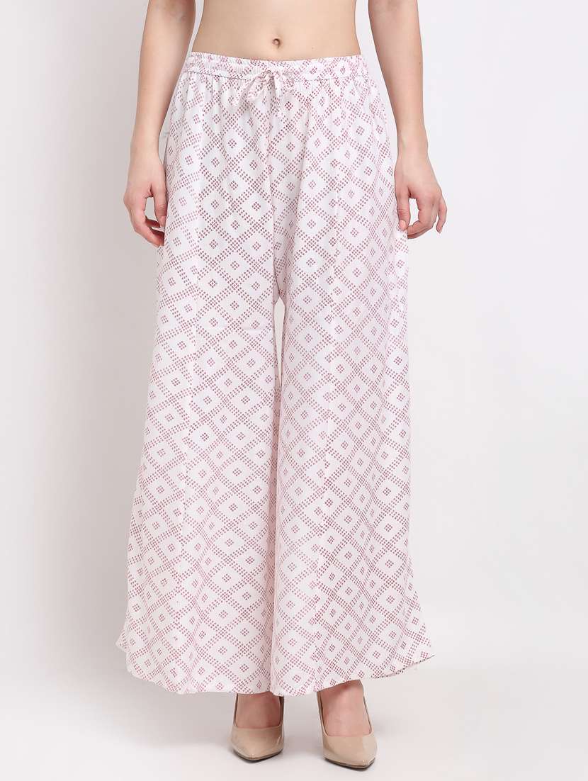 white rayon palazzos - 19125622 - Zoom Image - 0