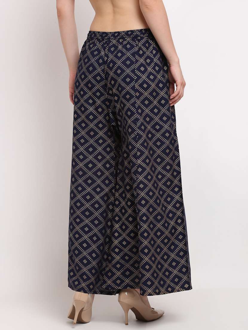 navy rayon palazzos - 19125630 - Standard Image - 2