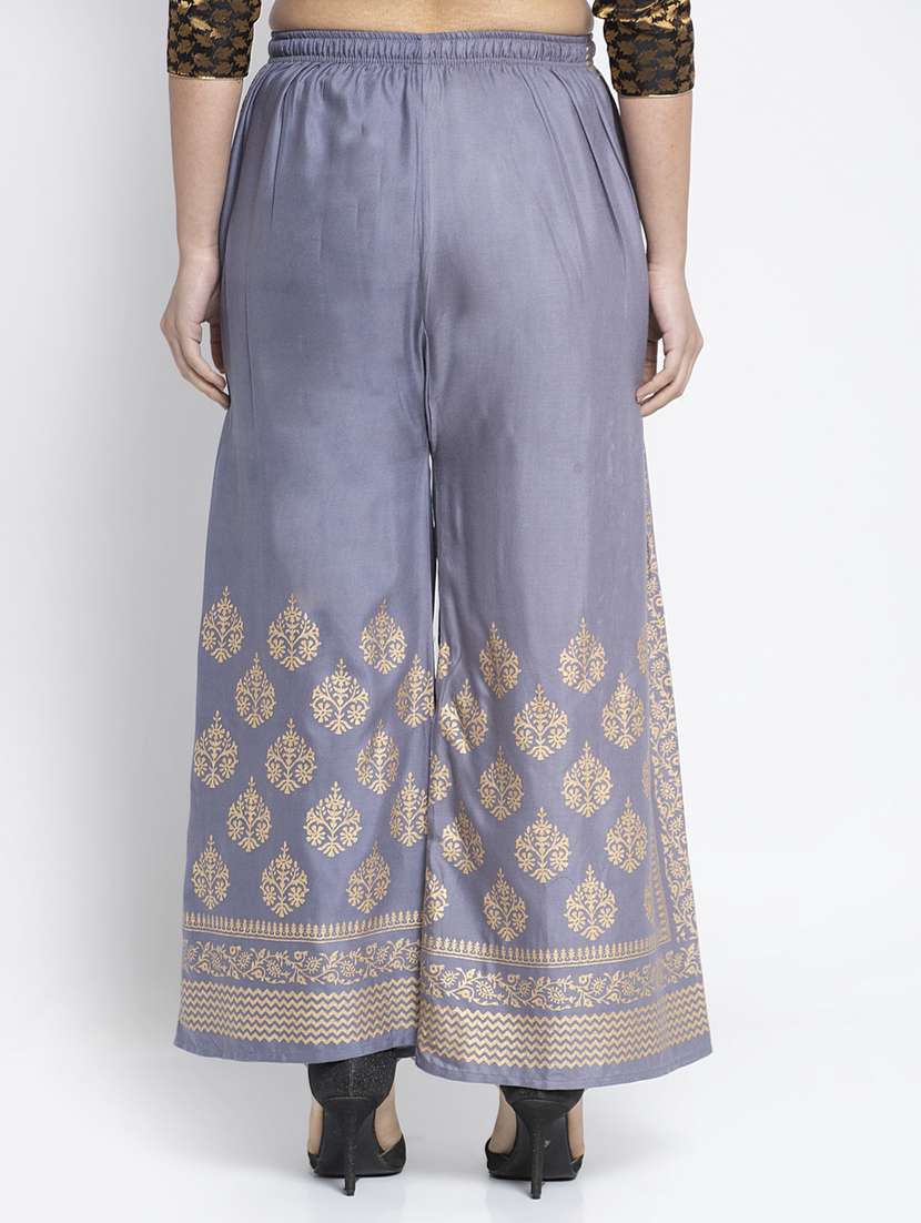 grey rayon flared palazzo - 19125679 - Standard Image - 2