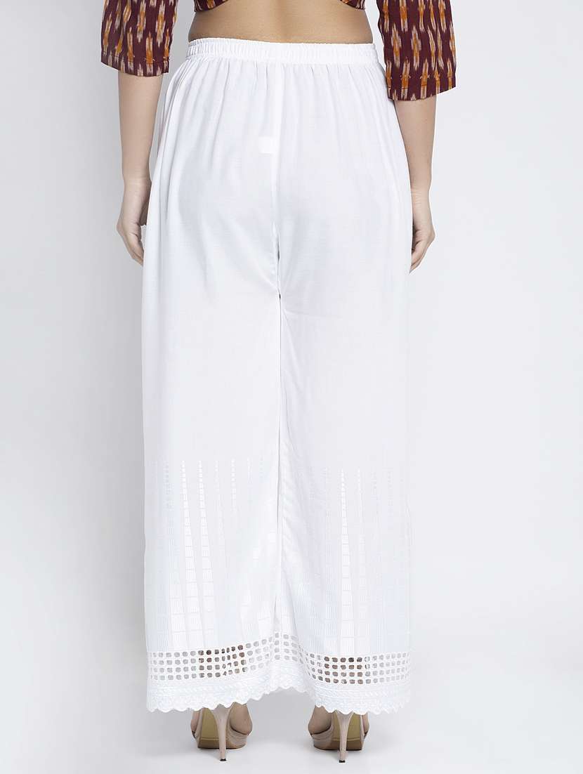 white solid cullottes palazzo - 19125733 -  Standard Image - 2