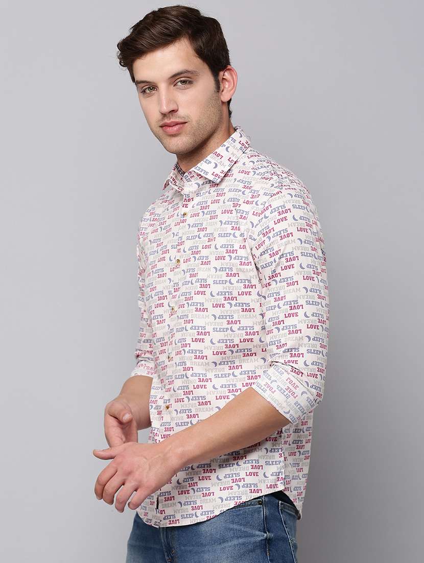 mens typography casual shirt - 19126268 - Standard Image - 2
