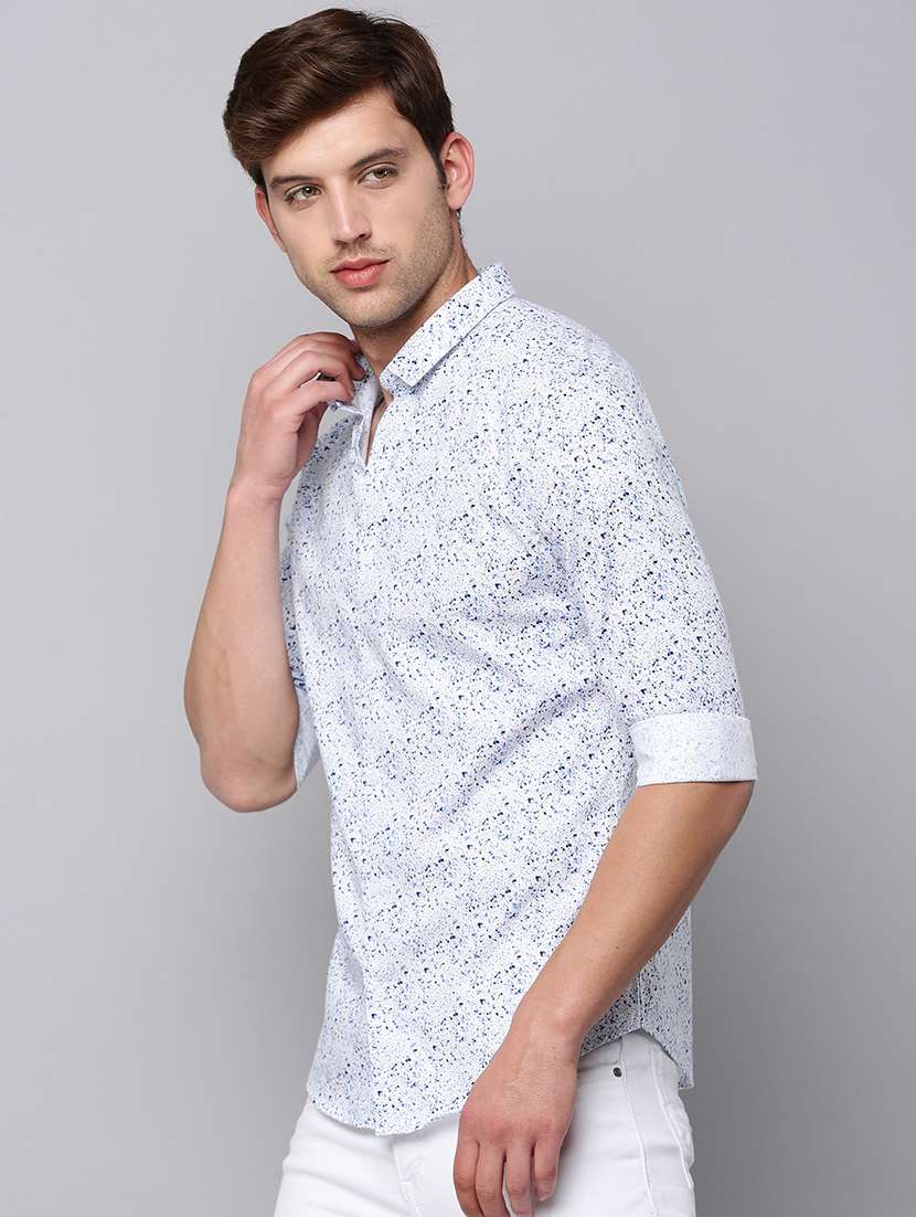mens micro print casual shirt - 19126278 -  Standard Image - 2