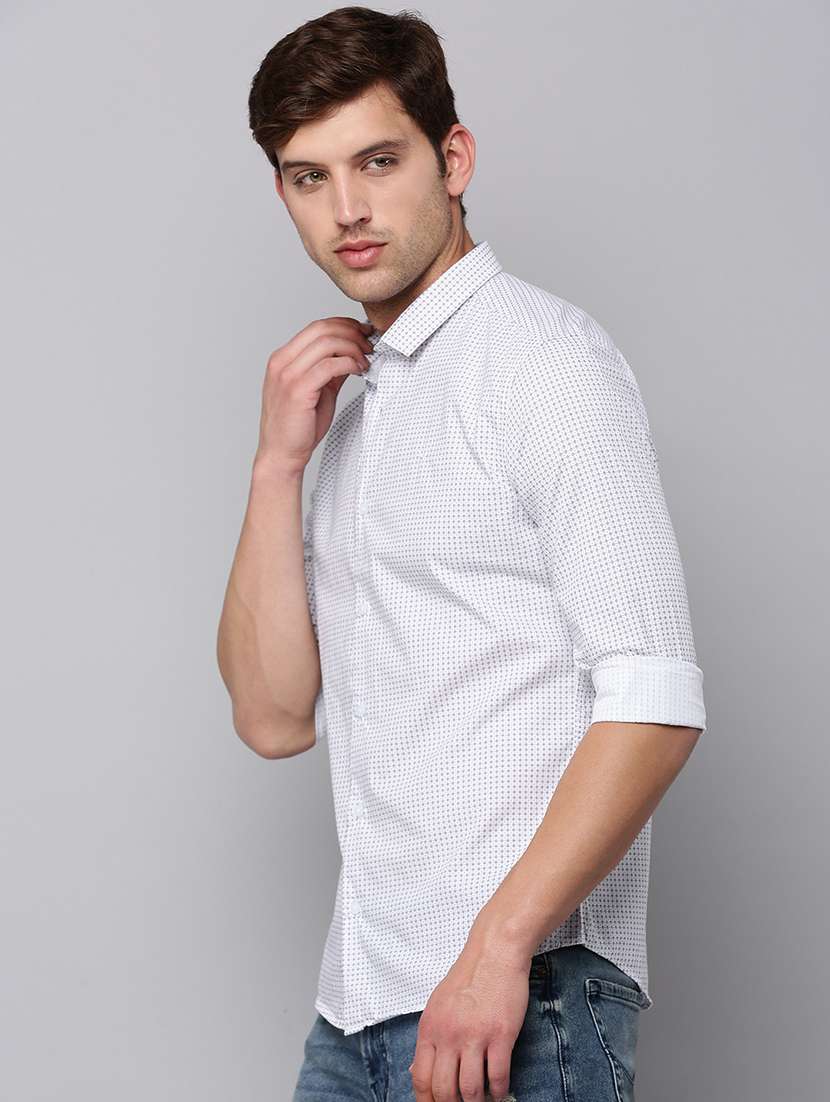 mens micro print casual shirt - 19126283 -  Standard Image - 2