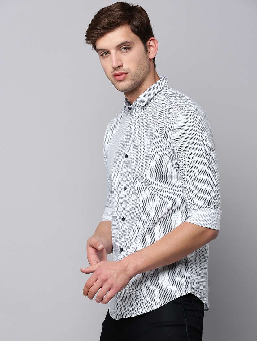 mens micro print casual shirt - 19126284 -  Standard Image - 2