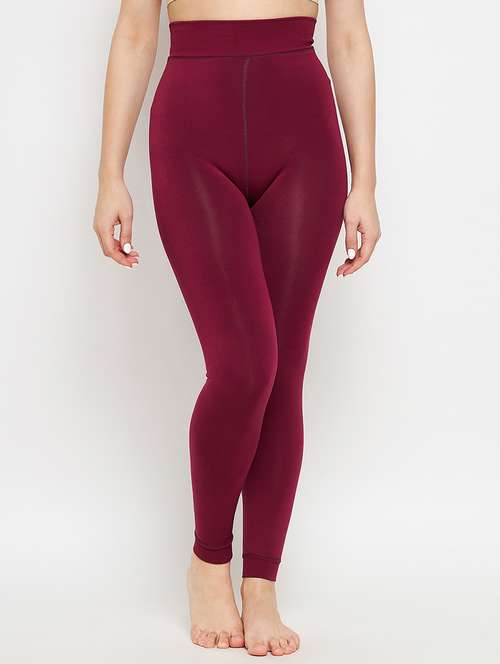 maroon solid ankle length stocking