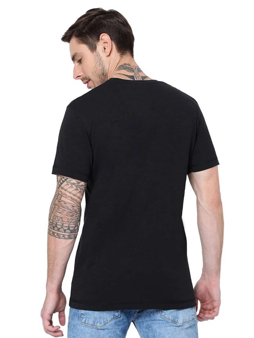 round neck chest printed t-shirt - 19127577 - Standard Image - 2