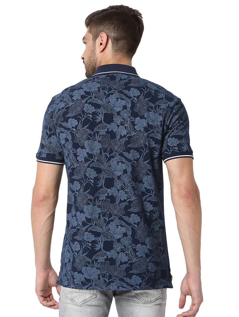 polo neck floral printed t-shirt - 19127621 - Standard Image - 2