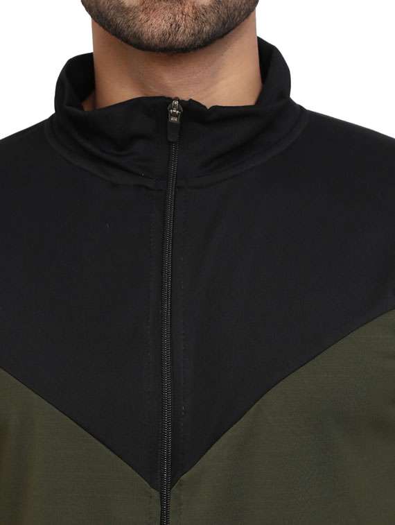 bottle green solid full length track suit - 19128412 -  Standard Image - 2