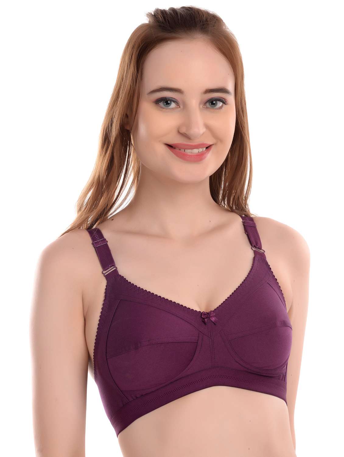 purple solid t-shirt bra