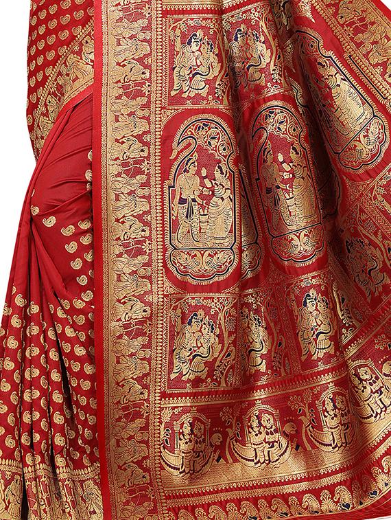 self design zari work woven saree with blouse - 19129163 - Standard Image - 2