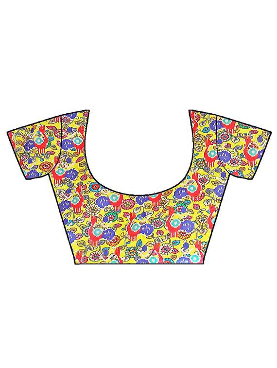 floral printed saree with blouse - 19129165 - Standard Image - 2