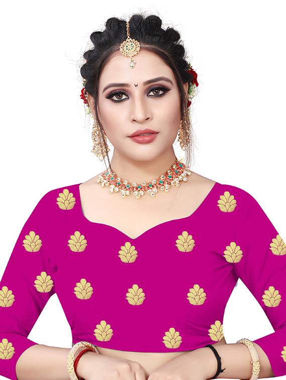 self design zari work woven saree with blouse - 19129167 - Standard Image - 2