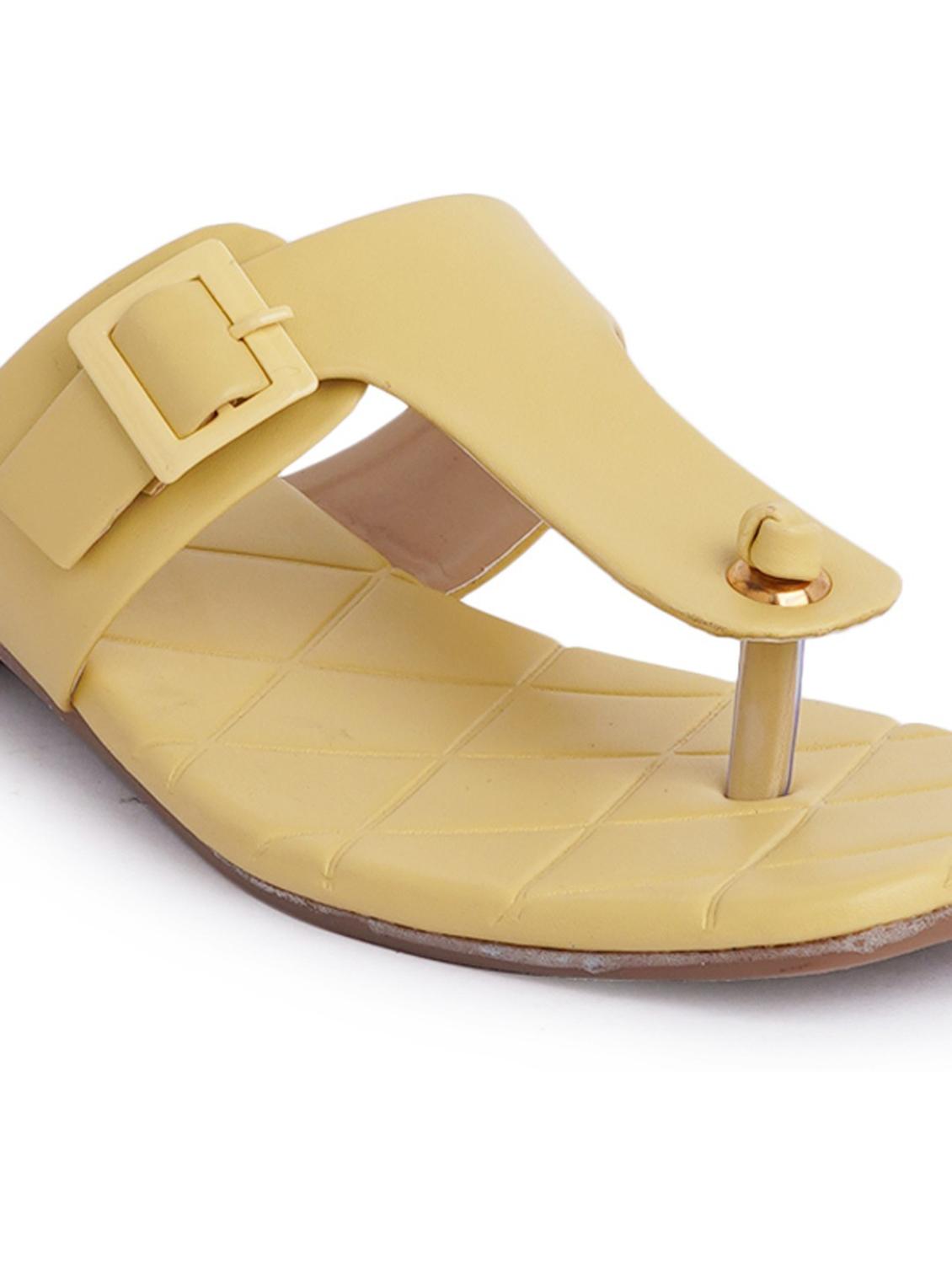 yellow flat sandal - 19129276 - Standard Image - 2