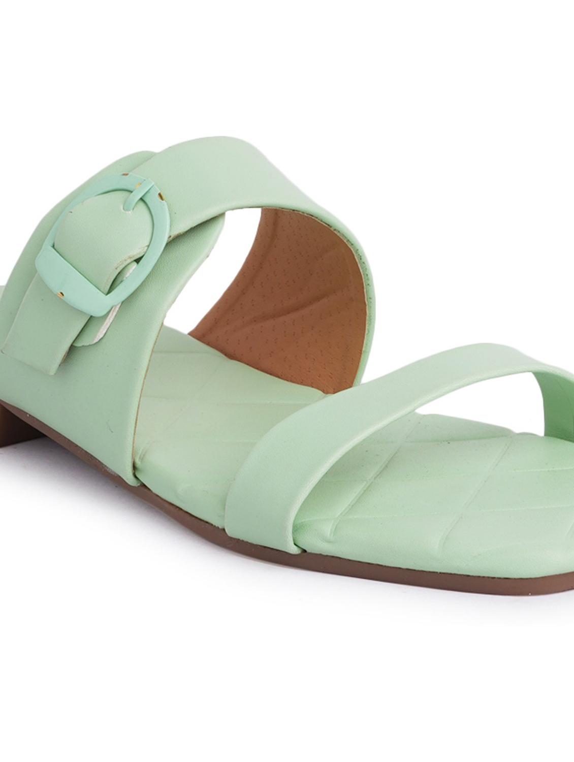 green flat sandal - 19129278 - Standard Image - 2