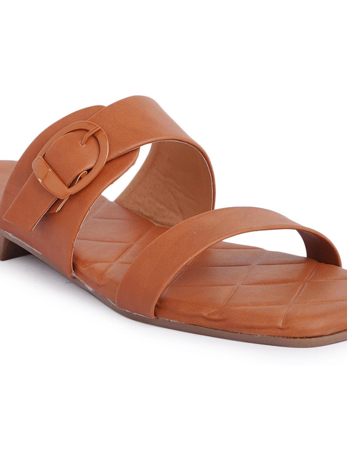 tan flat sandal - 19129279 - Standard Image - 2