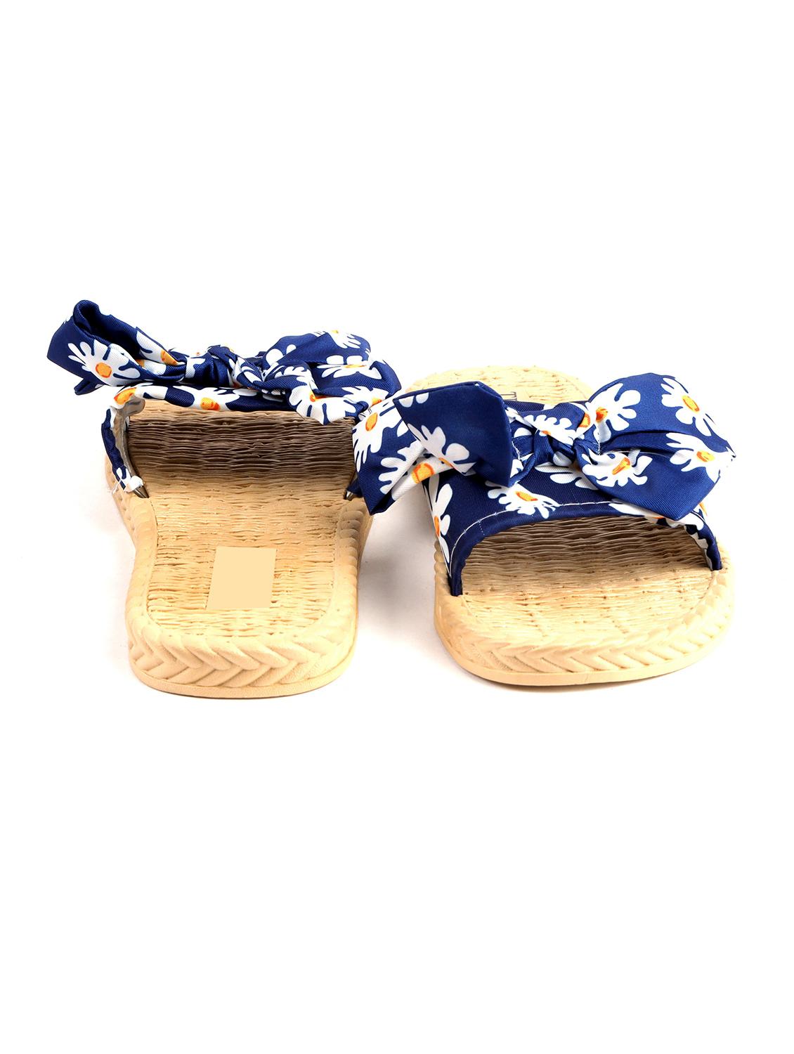 navy fabric slip on sandals - 19129281 - Standard Image - 2