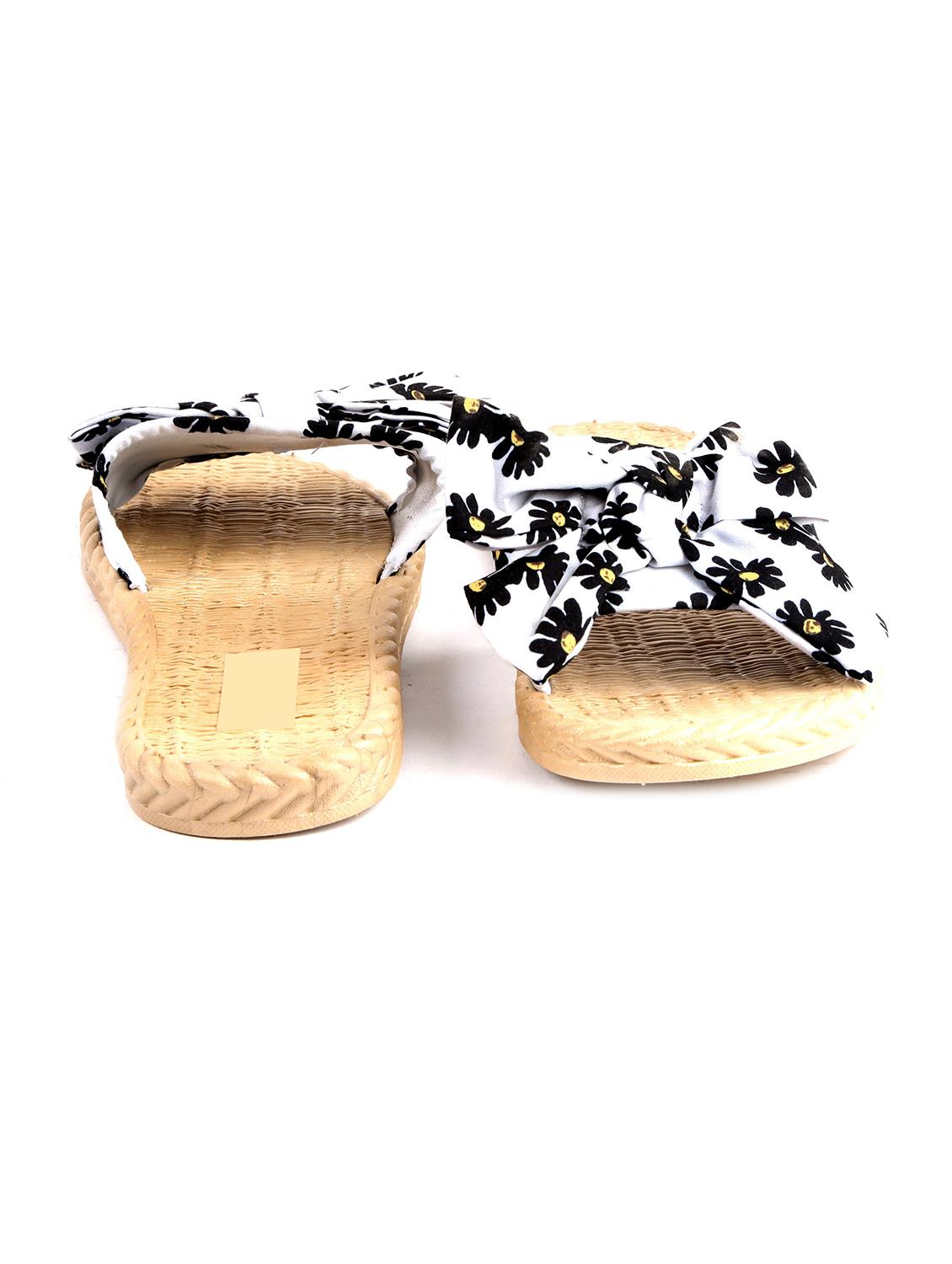 white fabric slip on sandals - 19129282 - Standard Image - 2