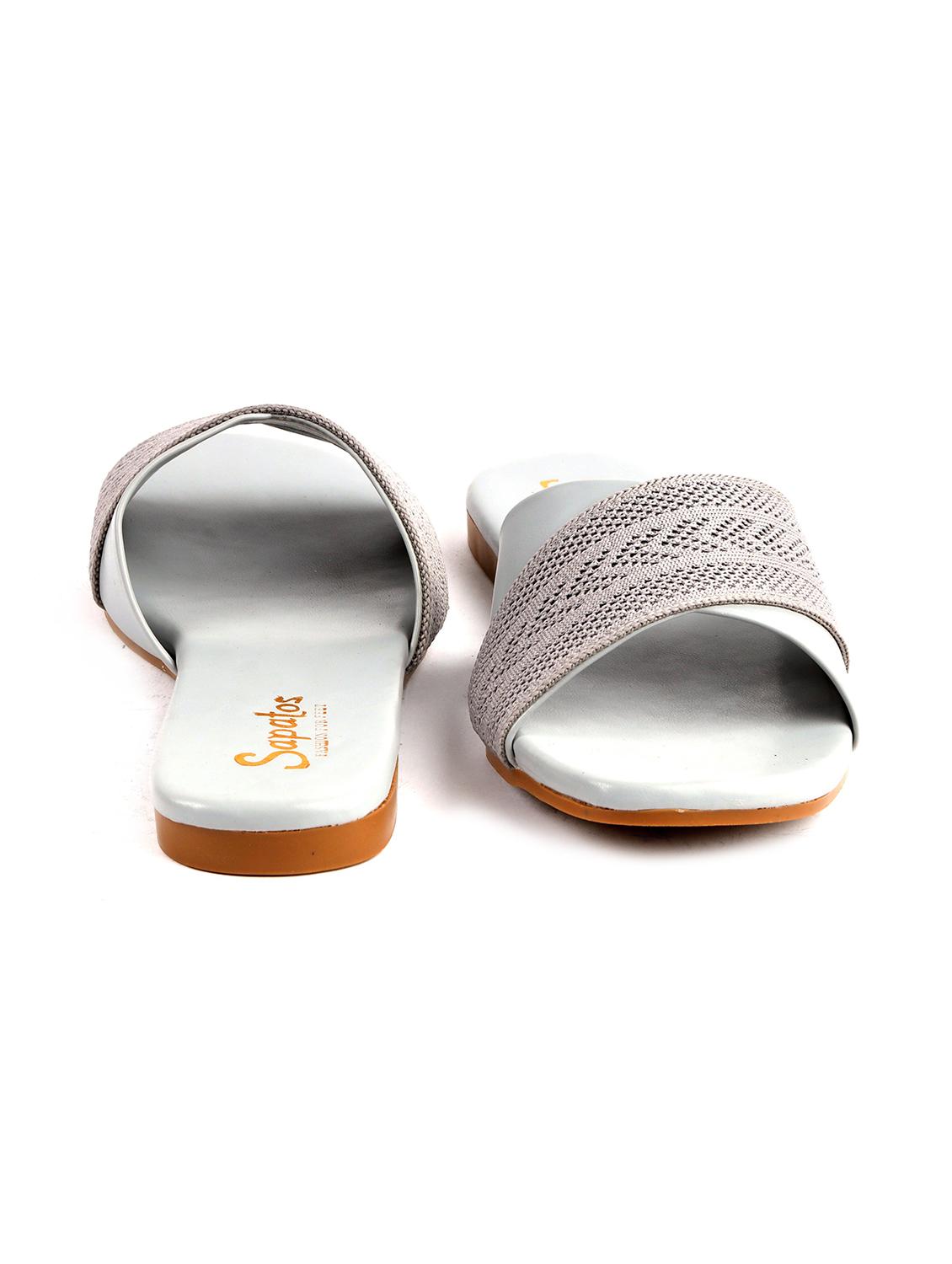 grey synthetic slip on sandals - 19129295 - Standard Image - 2