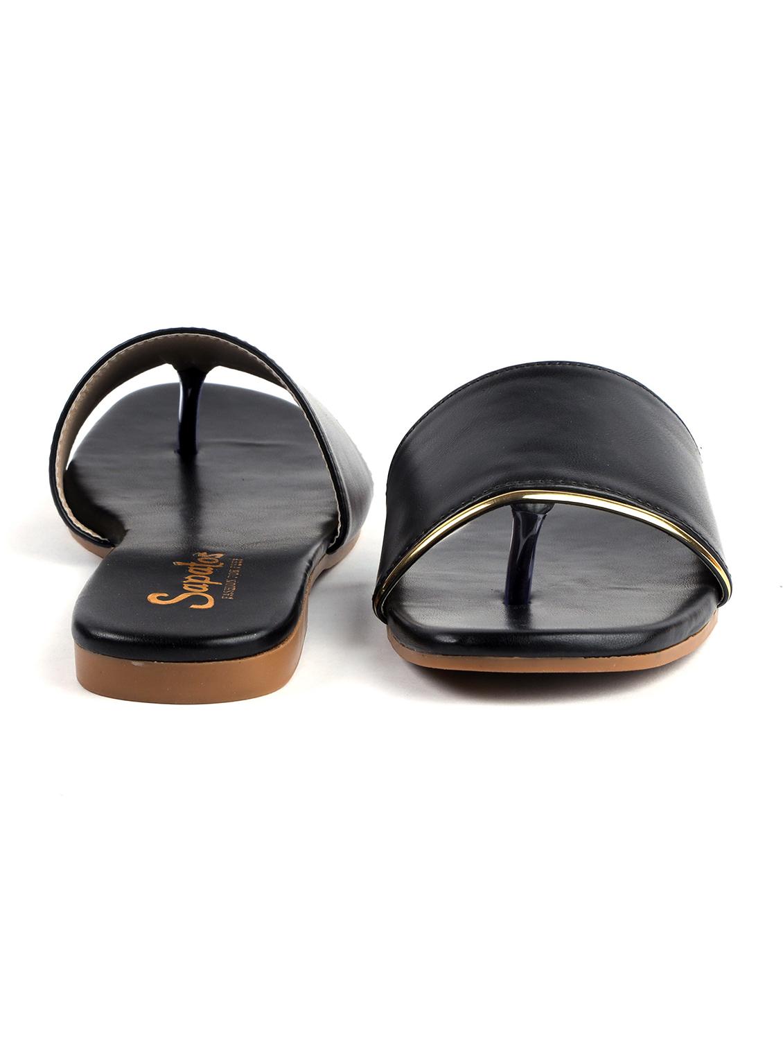 black slip on sandals - 19129300 - Standard Image - 2