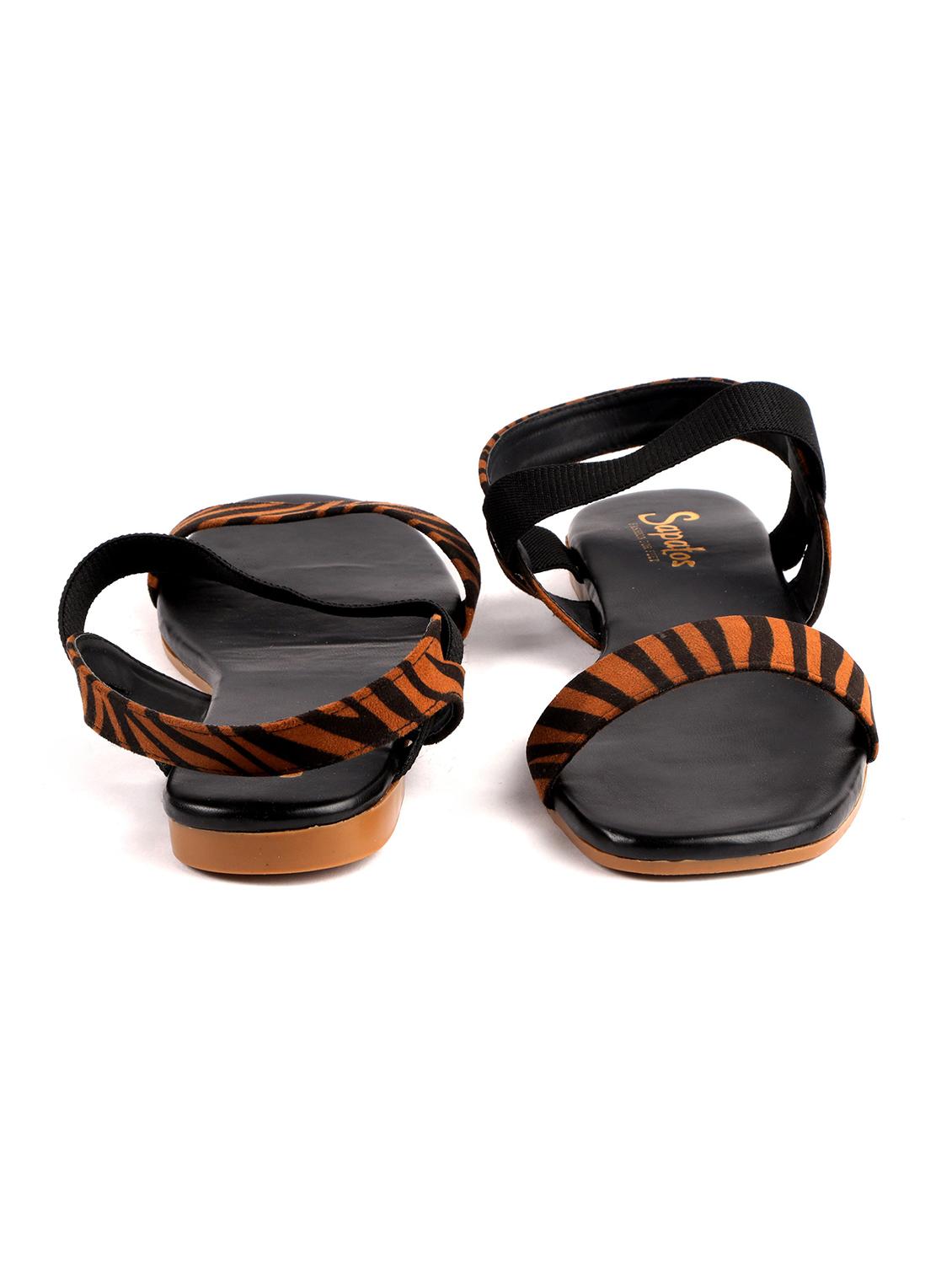 orange printed slip on sandal - 19129314 - Standard Image - 2