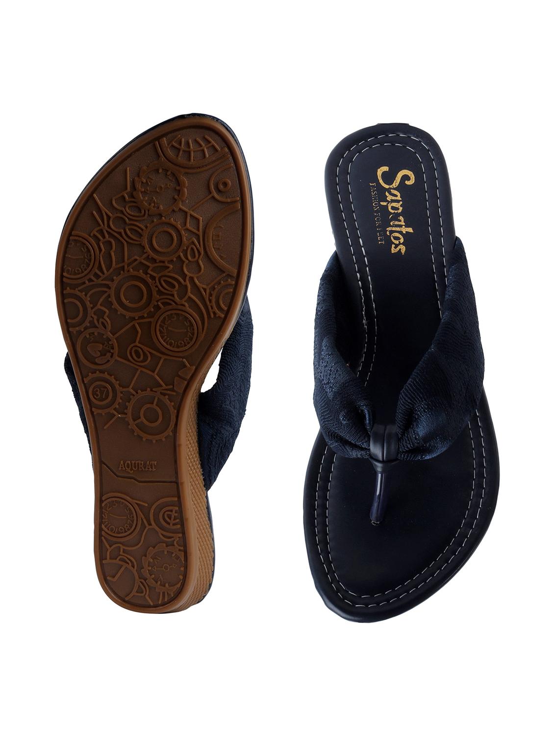navy fabric slip on sandals - 19129329 - Standard Image - 2